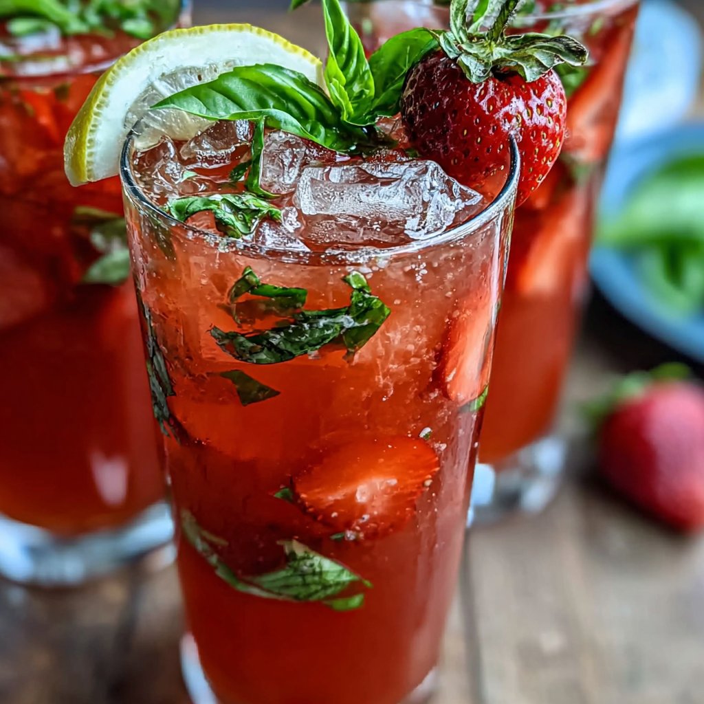 Strawberry Basil Infused Lemonade