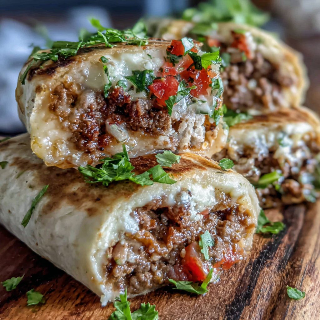 Southwestern Hamburger Meat Burritos