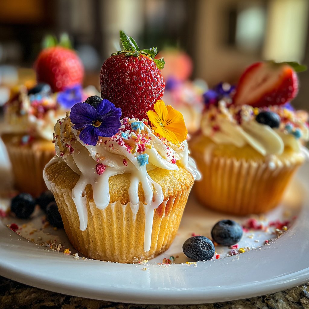 Vibrant Fruit Garden Cupcakes